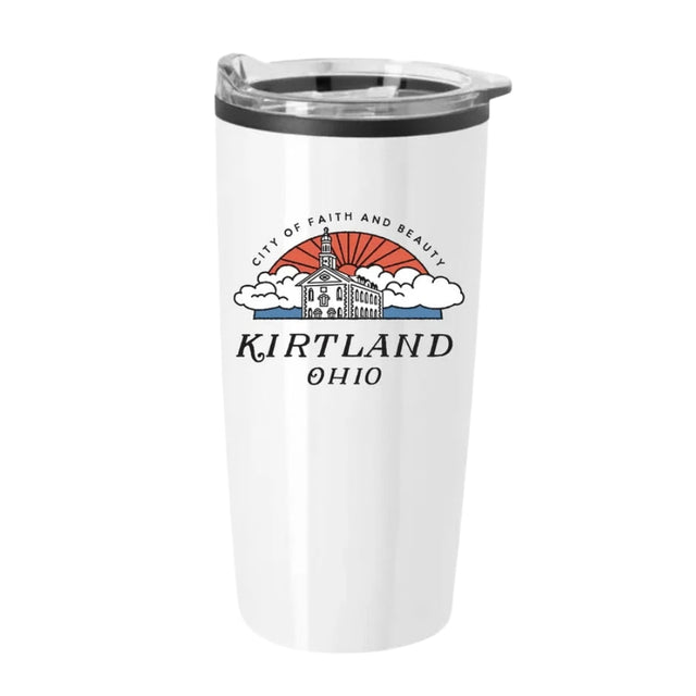 Kirtland drinkware collection featuring mugs and tumblers.